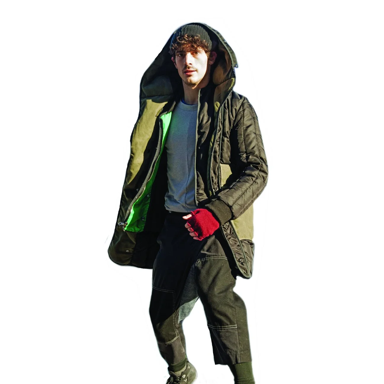 Special Edition MATHIAS hooded mod coat - black waxed cotton w